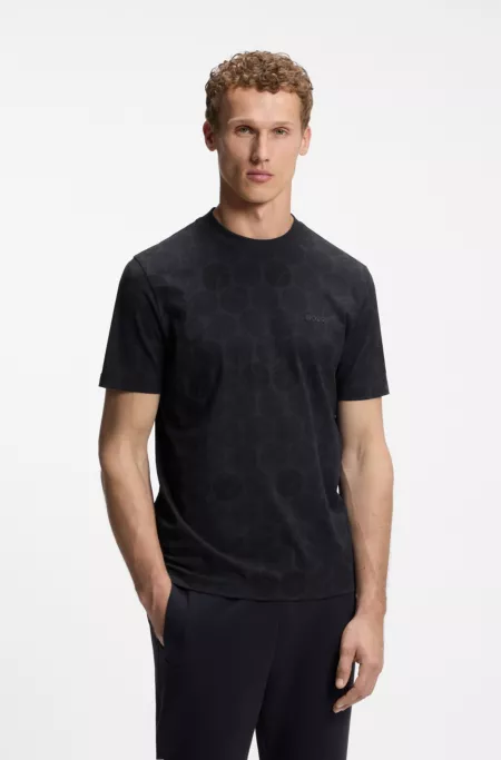 Regular-fit T-shirt in cotton with sporty motif