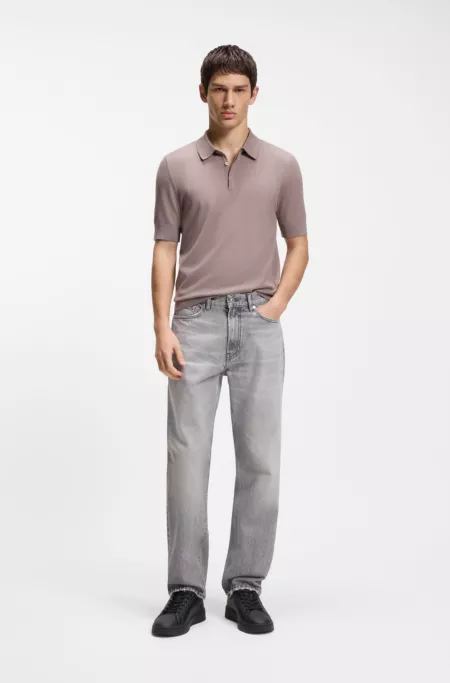 Contrast-logo trainers in faux leather