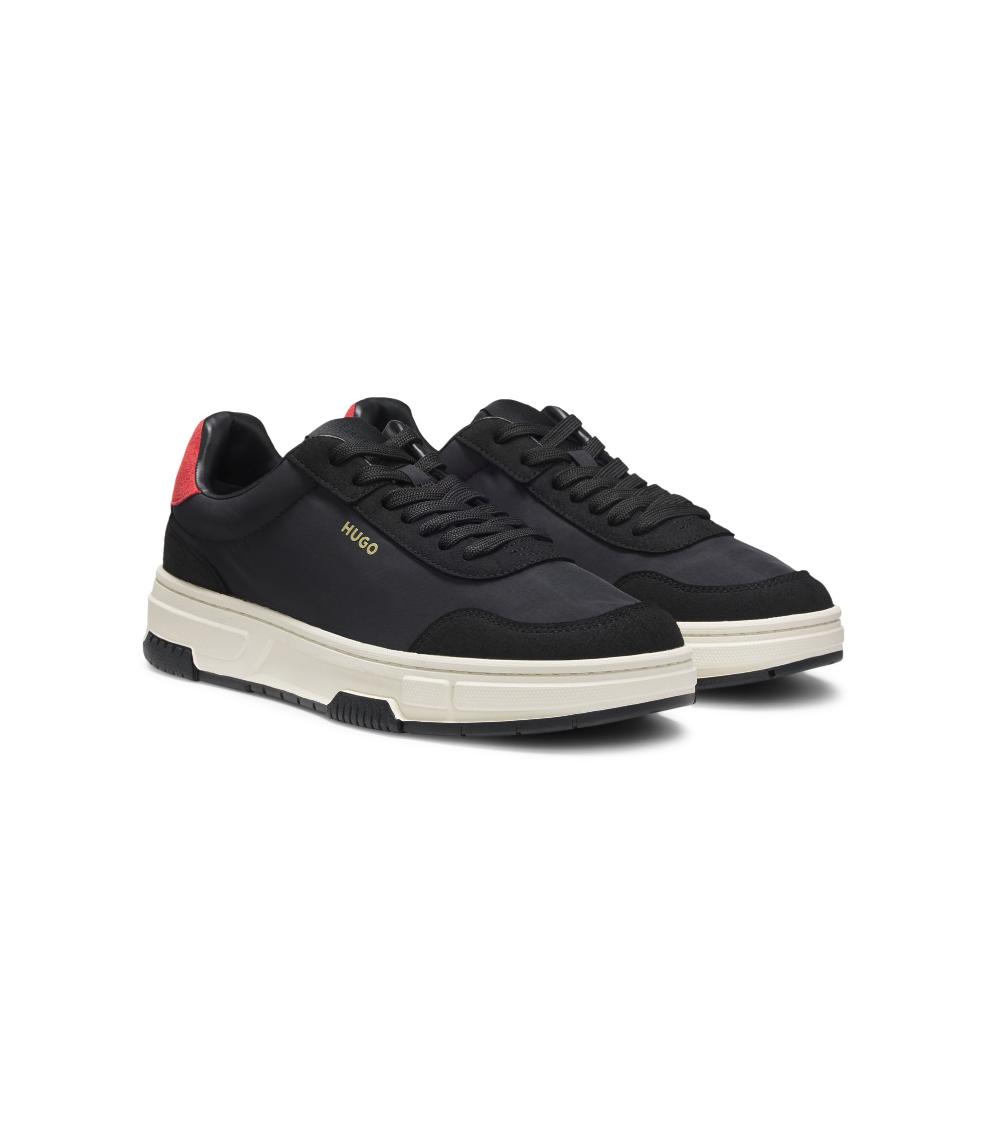 HUGO - Color-block trainers with logo detail - Black