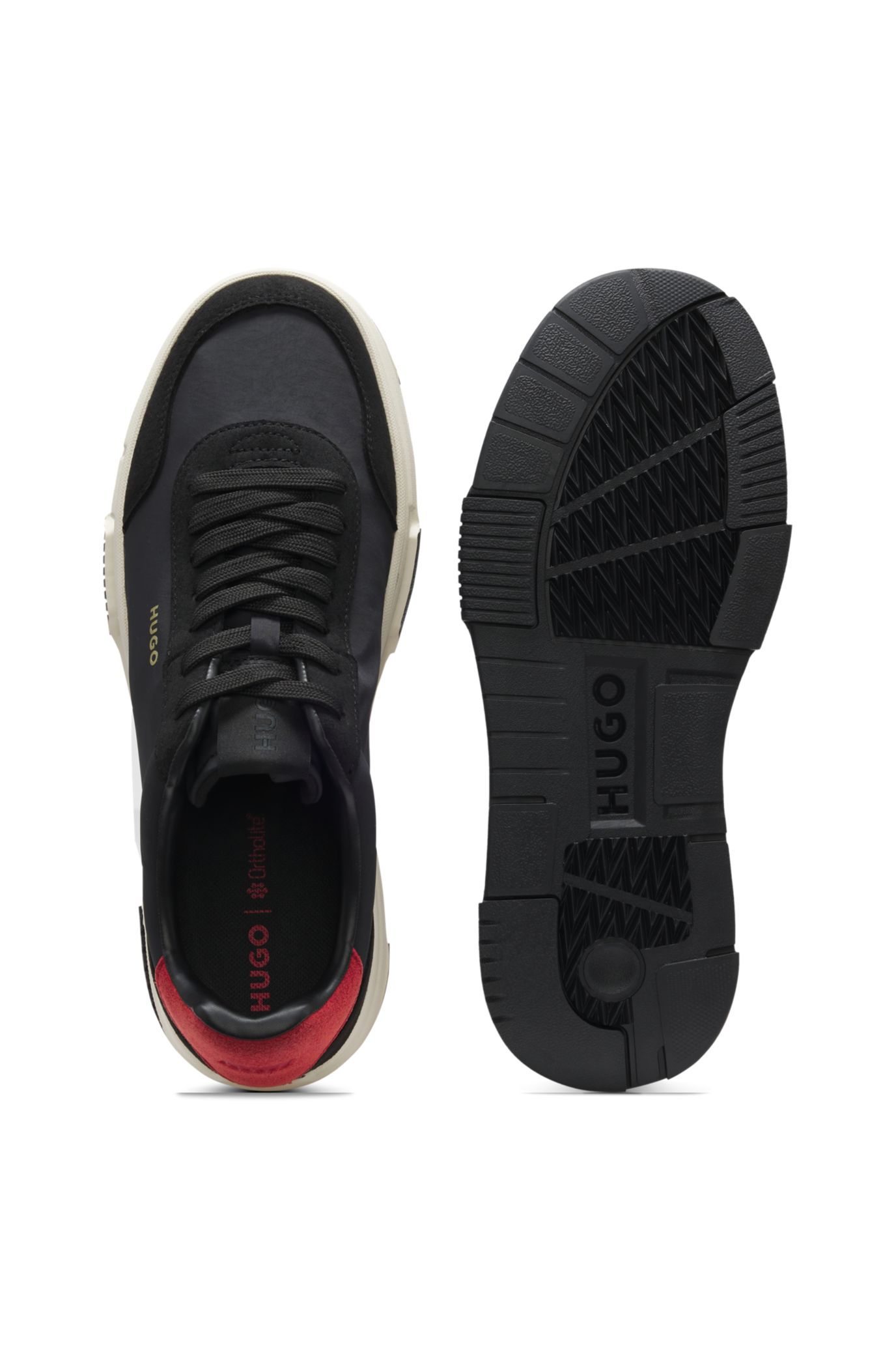 HUGO - Color-block trainers with logo detail - Black