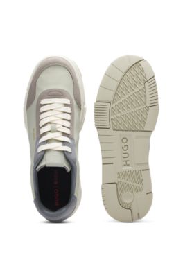 Color-block trainers with logo detail, Light Green