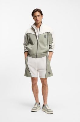 Color-block trainers with logo detail, Light Green