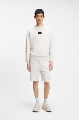 Lace-up trainers with monogram detailing, White