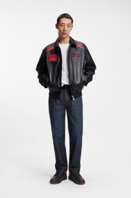 Deportivas HUGO&nbsp;x&nbsp;RB con motivo de toro y piel sint&eacute;tica, Negro