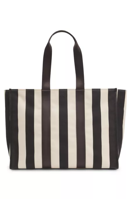 Striped tote bag in canvas