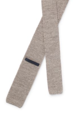 Corbata BOSS BY BECKHAM en lino y seda Tussah, Beige
