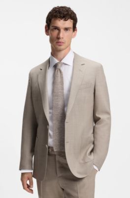 Corbata BOSS BY BECKHAM en lino y seda Tussah, Beige