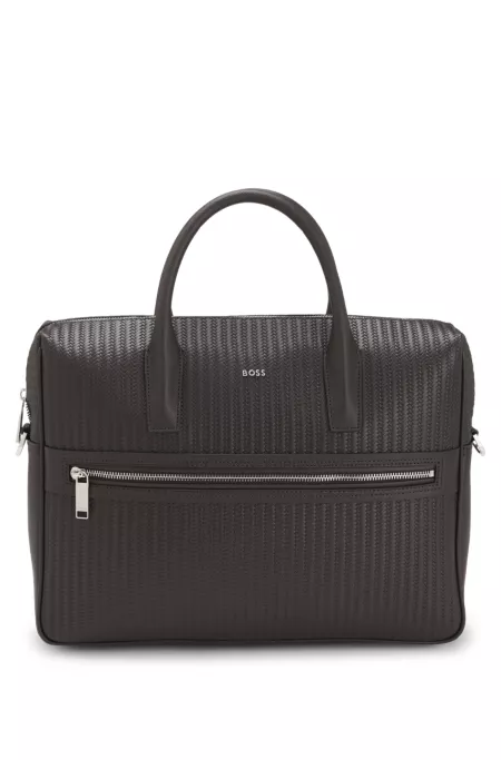 Document case with embossed pattern