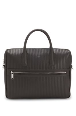 Document case with embossed pattern, Dark Brown