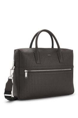 Document case with embossed pattern, Dark Brown