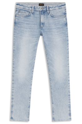 Slim-fit jeans in silk-blend denim, Light Blue