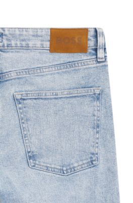 Slim-fit jeans in silk-blend denim, Light Blue