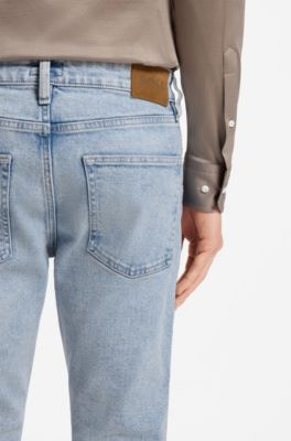 Slim-fit jeans in silk-blend denim, Light Blue