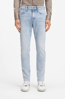 Slim-fit jeans in silk-blend denim, Light Blue