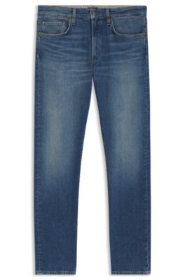 Vaqueros slim fit en tejido vaquero el&aacute;stico suave, Azul