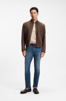 Vaqueros slim fit en tejido vaquero el&aacute;stico suave, Azul