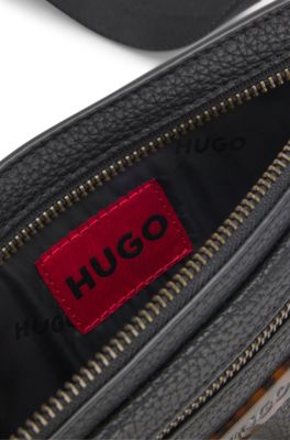 Grained belt bag with antique-gold-effect hardware, Black