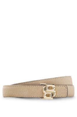 Cintur&oacute;n reversible de piel, Beige claro