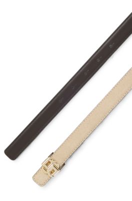 Cintur&oacute;n reversible de piel, Beige claro
