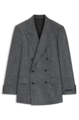 Veste BOSS BY BECKHAM en mohair, en soie, en lin et en cachemire, Gris