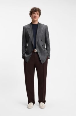 BOSS BY BECKHAM jacket in wool, silk, linen and cashmere, Grey