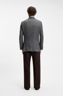 Veste BOSS BY BECKHAM en mohair, en soie, en lin et en cachemire, Gris