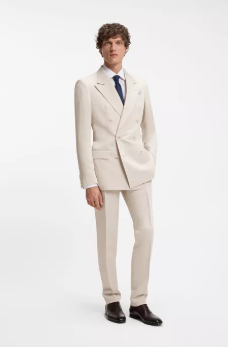 BOSS BY BECKHAM slim-fit jacket with micro pattern