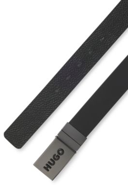 Reversible belt in Italian leather, Black