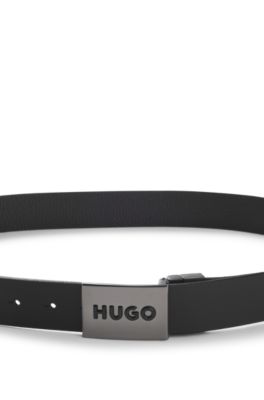 Reversible belt in Italian leather, Black