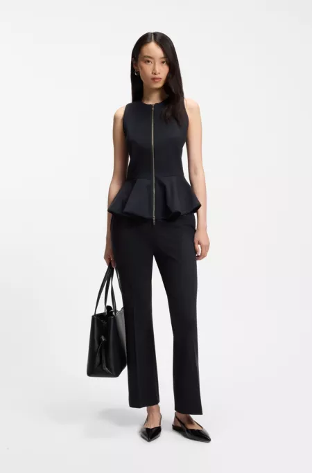Slim-fit vest with peplum hem