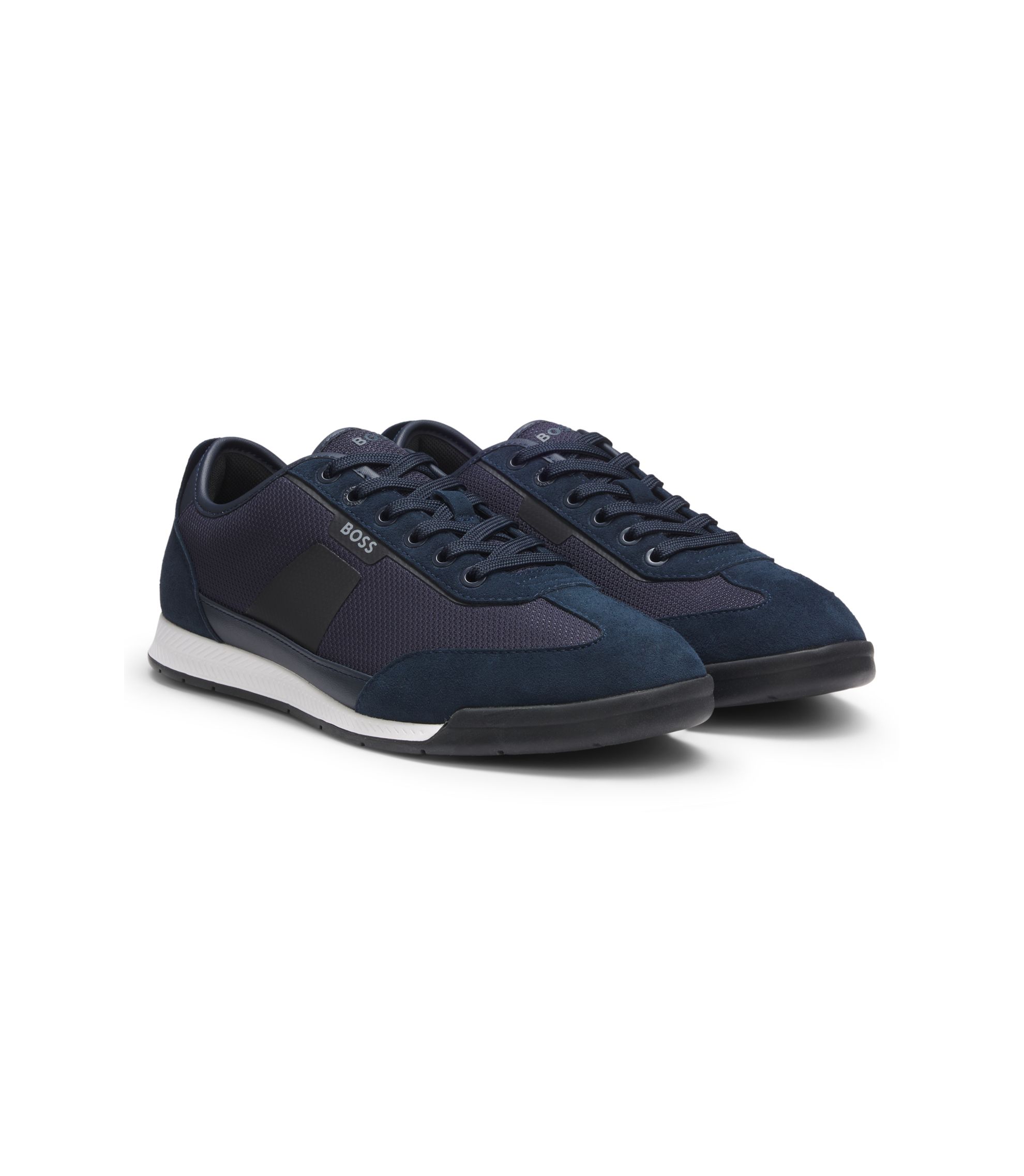 BOSS - Trainers with mesh detailing - Dark Blue