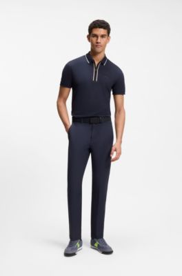 Deportivas de varios materiales con suela estriada, Azul oscuro