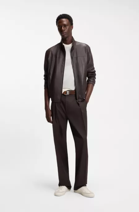 BOSS BY BECKHAM pleat-front pants in cotton