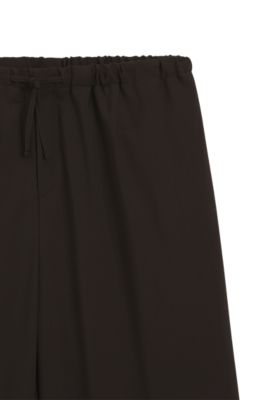 BOSS BY BECKHAM drawstring pants in virgin wool, Brown