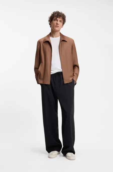 BOSS BY BECKHAM drawstring pants in virgin wool