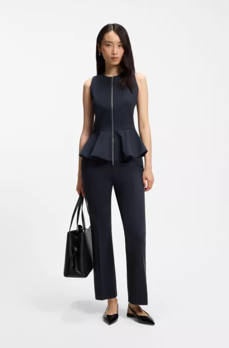 Flared-fit pants in stretch jersey