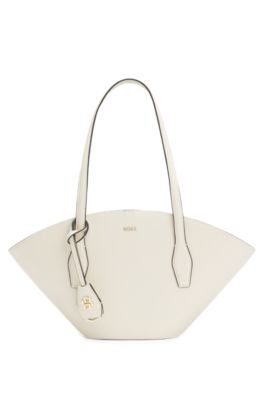 Tote bag with Double B monogram key ring, White