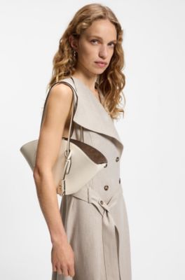 Bolso tote con llavero con el monograma Double&nbsp;B, Blanco