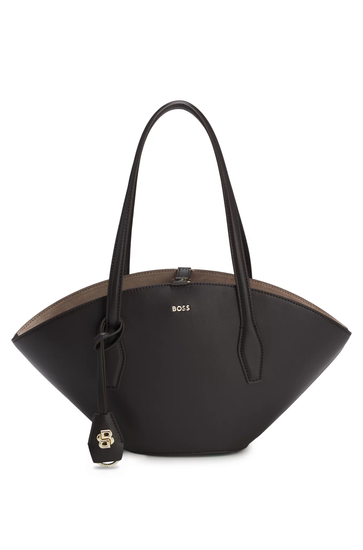 Tote bag with Double B monogram key ring, Dark Brown