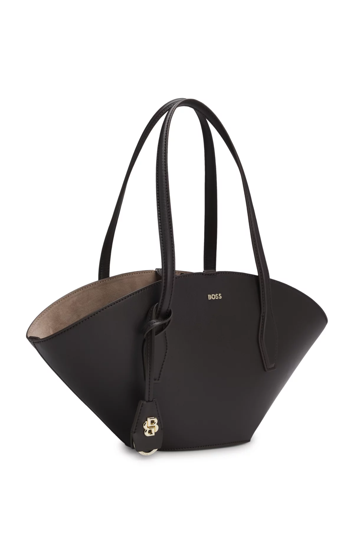 Tote bag with Double B monogram key ring, Dark Brown