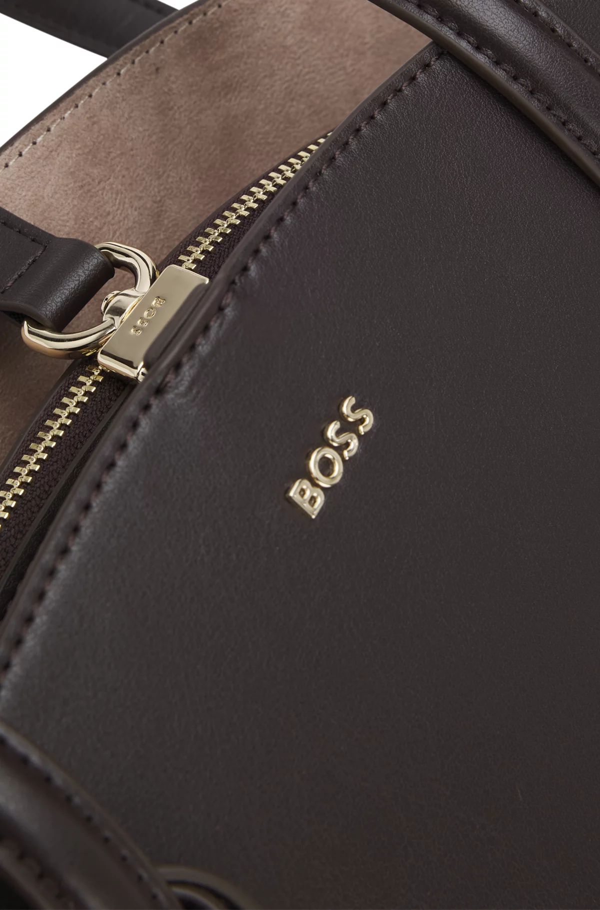 Tote bag with Double B monogram key ring, Dark Brown