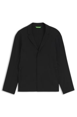 Cazadora regular fit de tejido el&aacute;stico hidr&oacute;fugo, Negro
