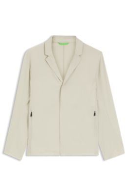 Cazadora regular fit de tejido el&aacute;stico hidr&oacute;fugo, Beige claro