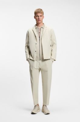 Regular-fit jacket in water-repellent stretch fabric, Light Beige