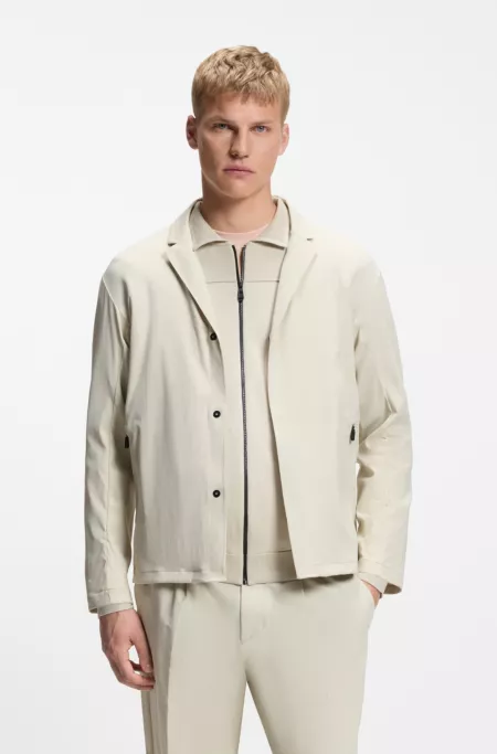 Regular-fit jacket in water-repellent stretch fabric