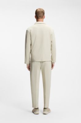 Cazadora regular fit de tejido el&aacute;stico hidr&oacute;fugo, Beige claro