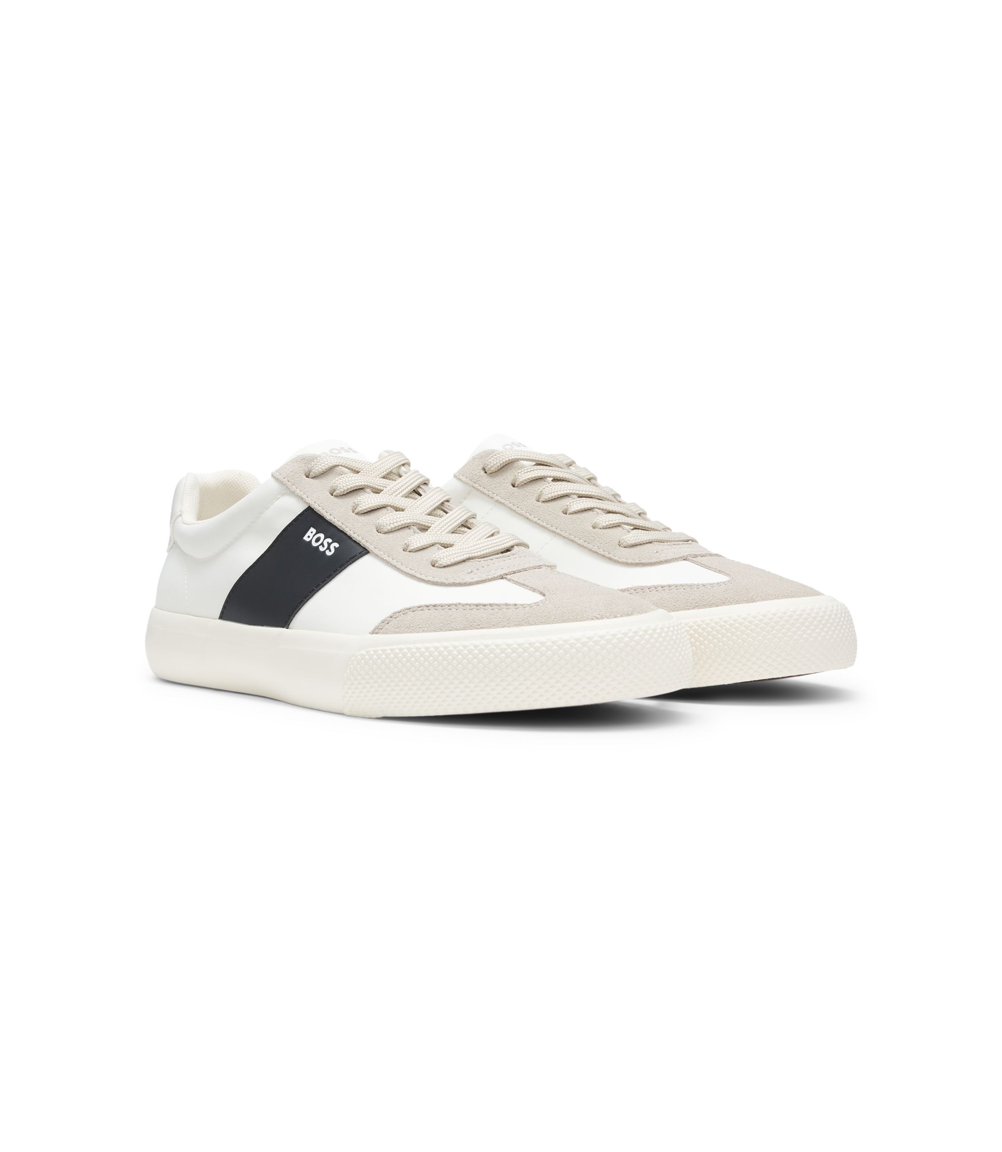 Hugo Boss Settimo 2 Slip-On Suede Sneakers Shoes 44 BOSS - Low-top trainers with suede trims - Light Beige main image 3