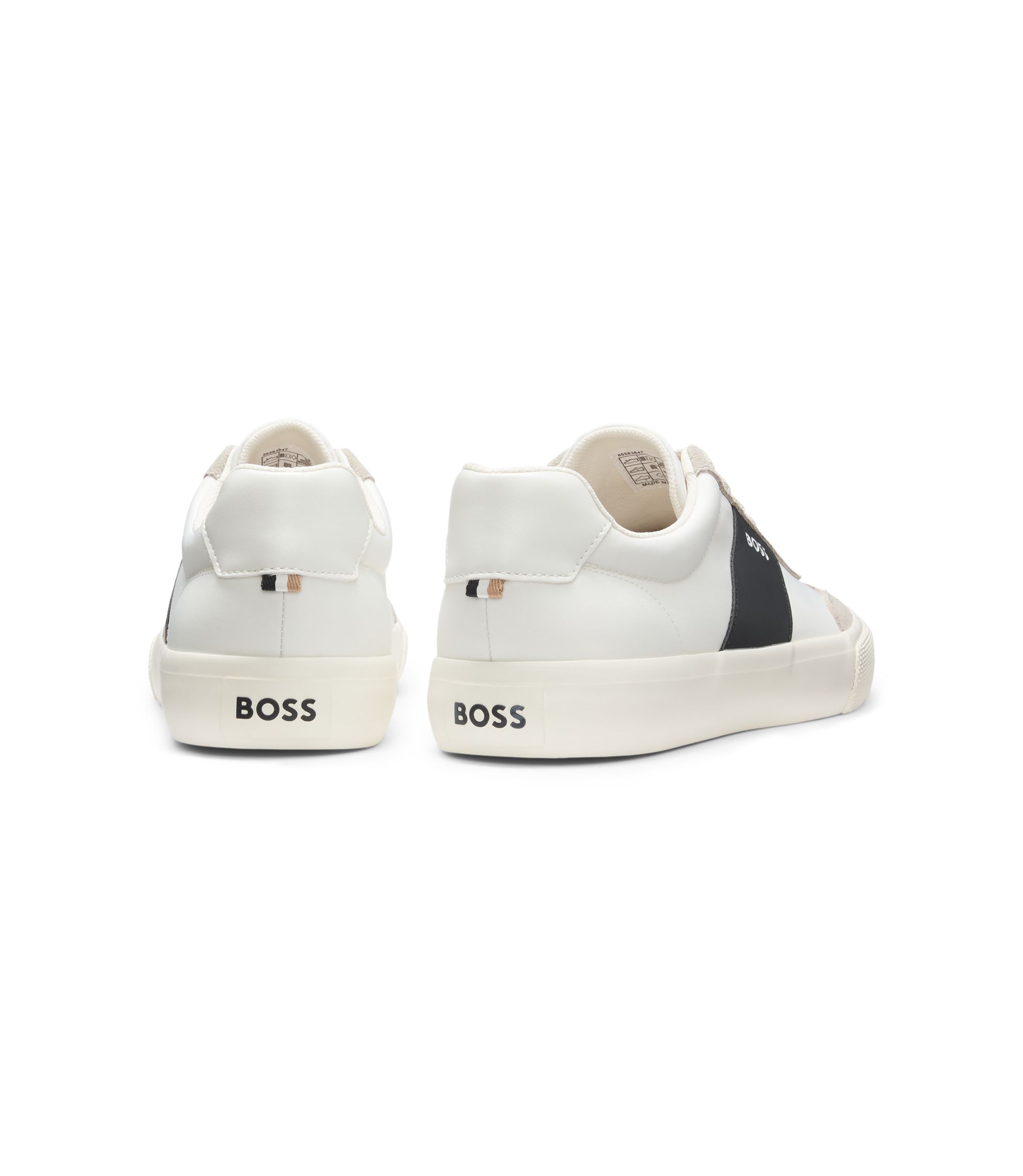BOSS - Low-top trainers with suede trims - Light Beige