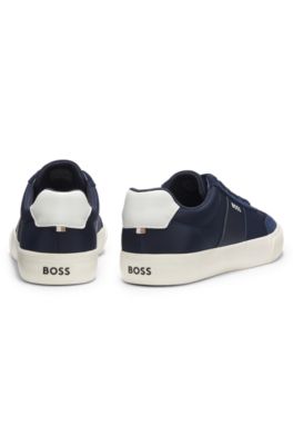 Low-top trainers with suede trims, Dark Blue
