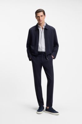 Low-top trainers with suede trims, Dark Blue